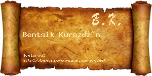 Bentsik Kurszán névjegykártya